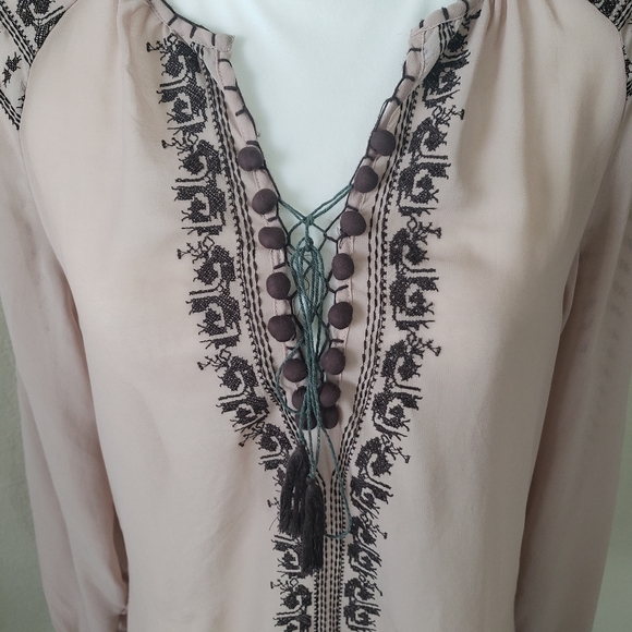 BCBGMaxazria tunic size 0 long sleeve old pink color - Picture 2 of 11
